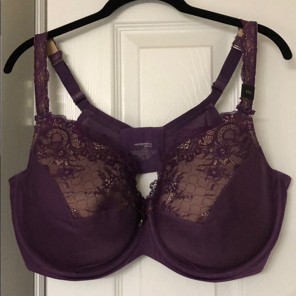 NWOT Purple Bra Full-Figure Lace Trim